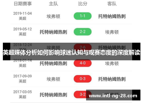 英超媒体分析如何影响球迷认知与观赛态度的深度解读